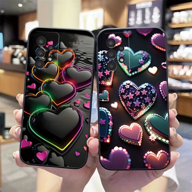 Compatible With The S25 Ultra Frosted Heart Ocean Phone Case