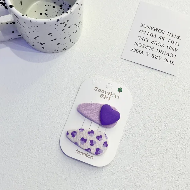 Lace Bow Press Clip Children's Pearl Embroidery Flower Barrettes Baby Purple Love - Shop at LoveMi