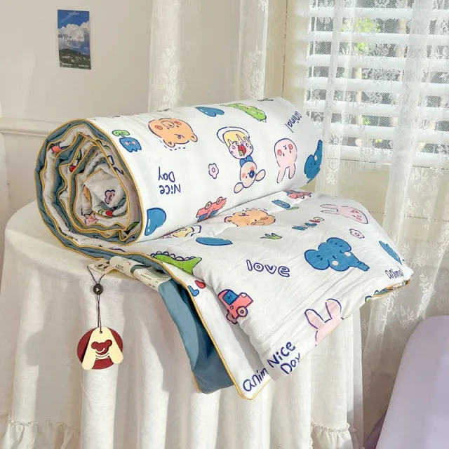 Class A Maternal And Child Grade Summer Quilt Soybean Fiber Cartoon Washed Cotton Cute Pet Garden - Shop at LoveMi