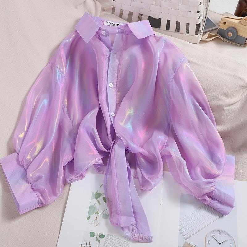 Fashionable Glossy Purple Cardigan Sun-protective Garment - Image 2