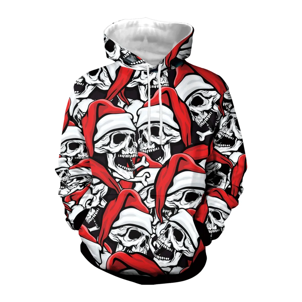 Women's Halloween Digital Printing Hooded Couple Casual Sweatshirt - B421 1008-Xl