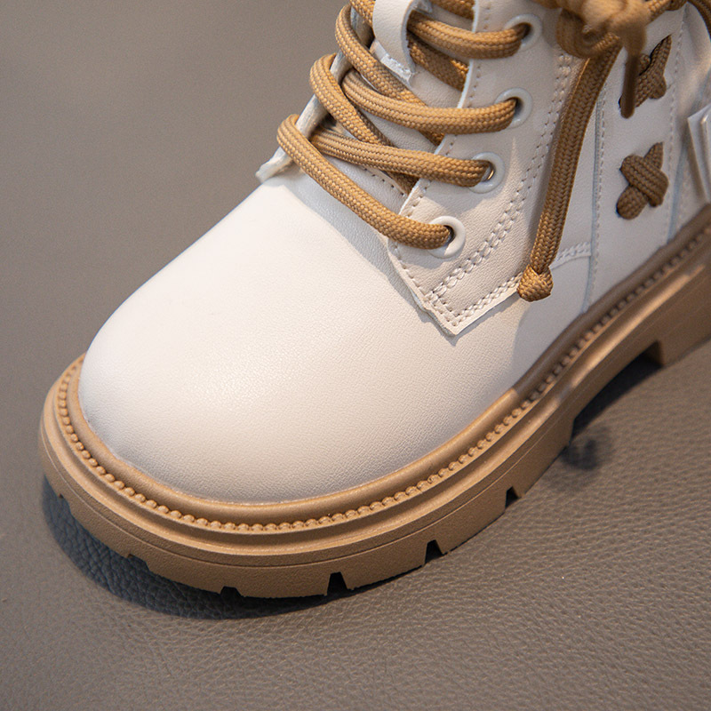 Soft Bottom Girl British Style Leather Boots Black Short Boots