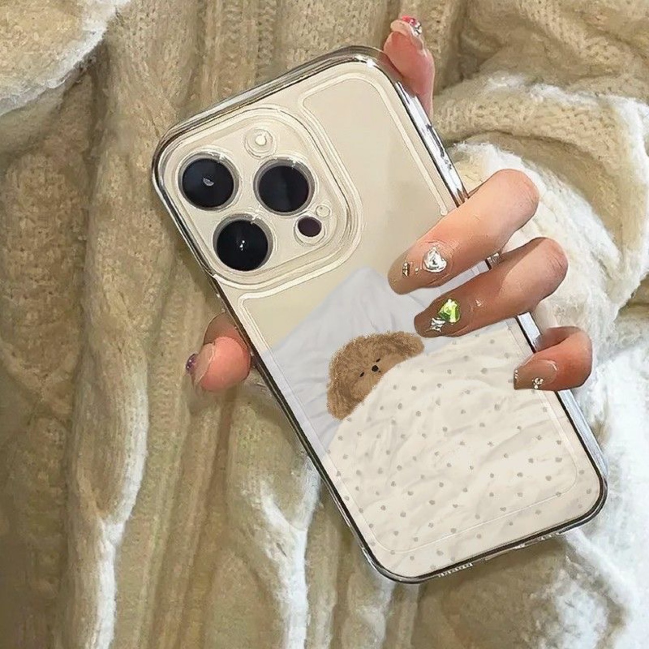 Cat Puppy Pattern For Lovers Transparent Phone Case - Image 4