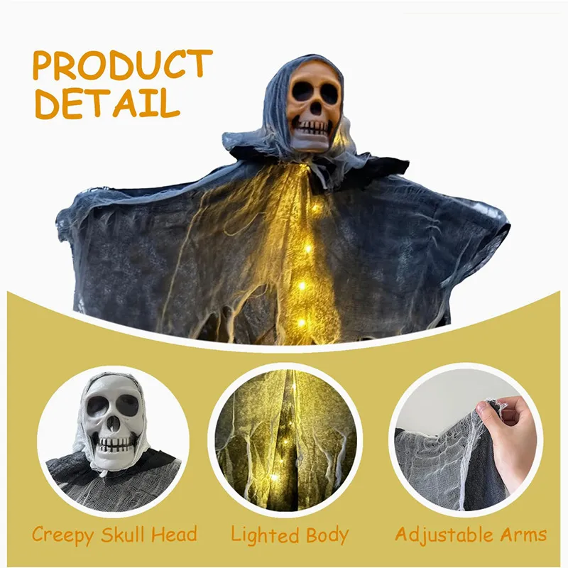 Halloween Decorations Horror Hanging Ghost Skull Skeleton Prop Perfect For Home Outdoor Yard Party Supplies Festival Decorations – image 6