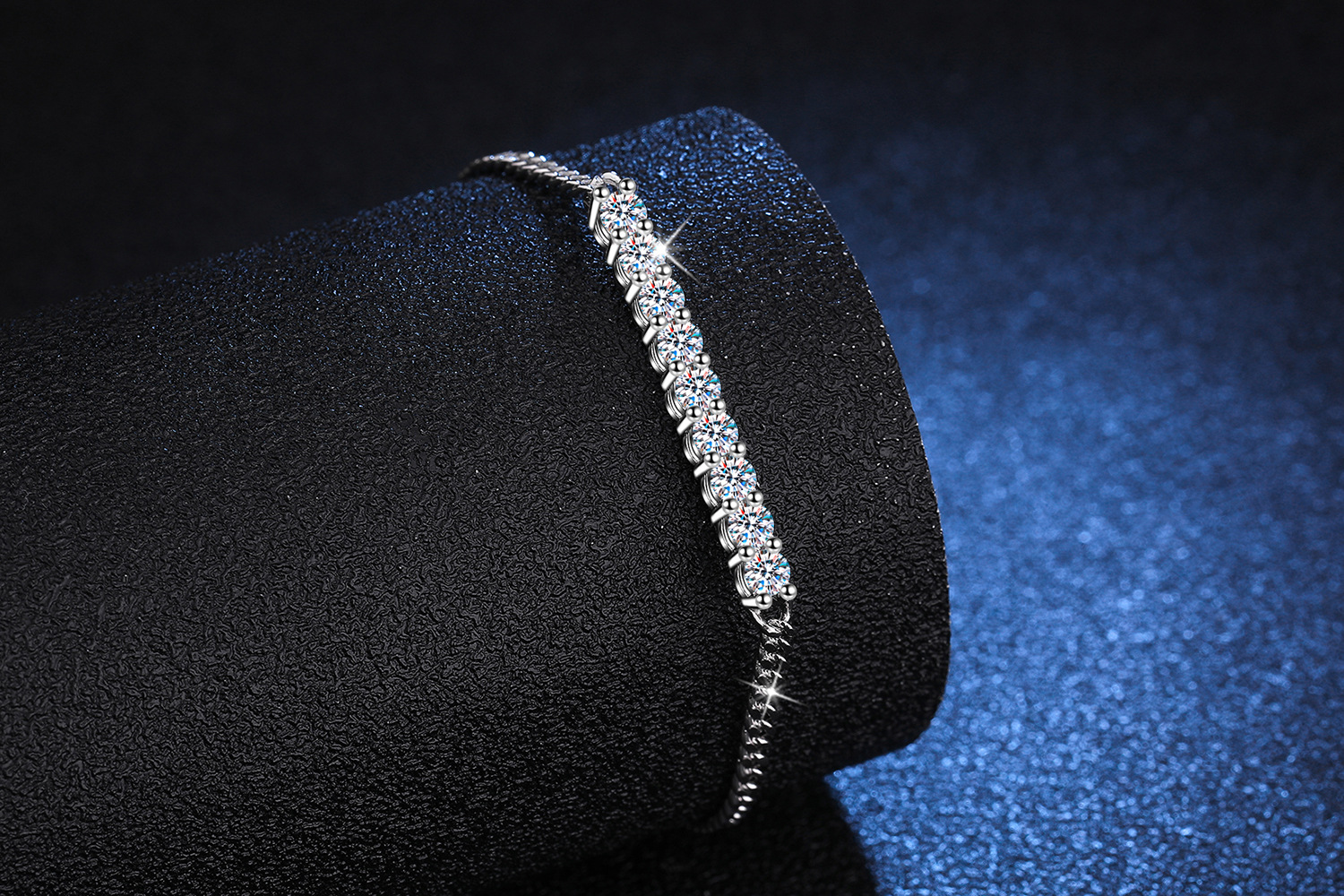 S925 Sterling Silver Cuban Moissanite Bracelet