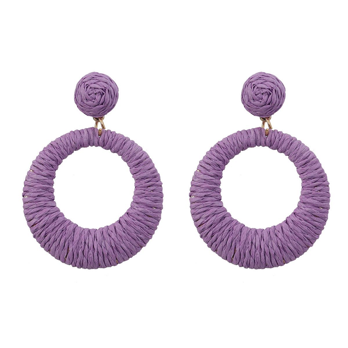 Women's Round Woven Bohemian Earrings