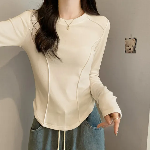 Women's Short Student Slim Fashion Base Shirt Apricot - Shop at LoveMi