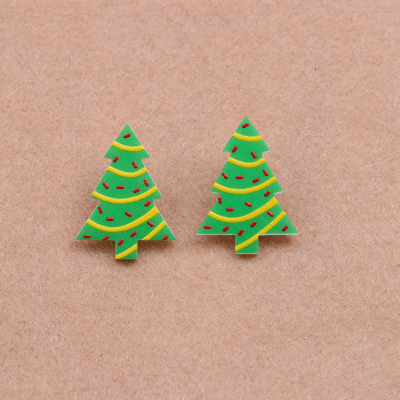 Printed Acrylic Simple Small New Christmas Earrings