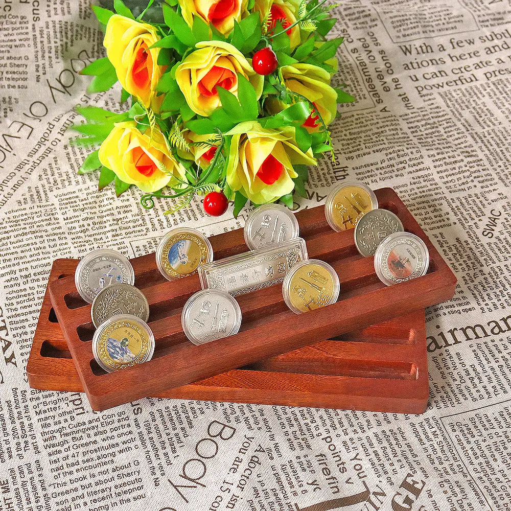 Three-slot Light Coin Badge Medal Display Tray