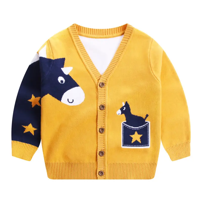 Autumn Outer Wear V-neck Cartoon Children's Top