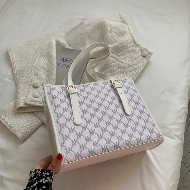Fashion Women's Handbag Large Capacity Commuter Printing Student Shoulder Bag Beige - Shop at LoveMi