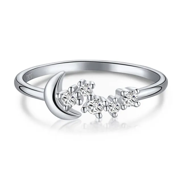 Sterling Silver Geometric Love Heart shaped Ring Versatile No 5 - Shop at LoveMi