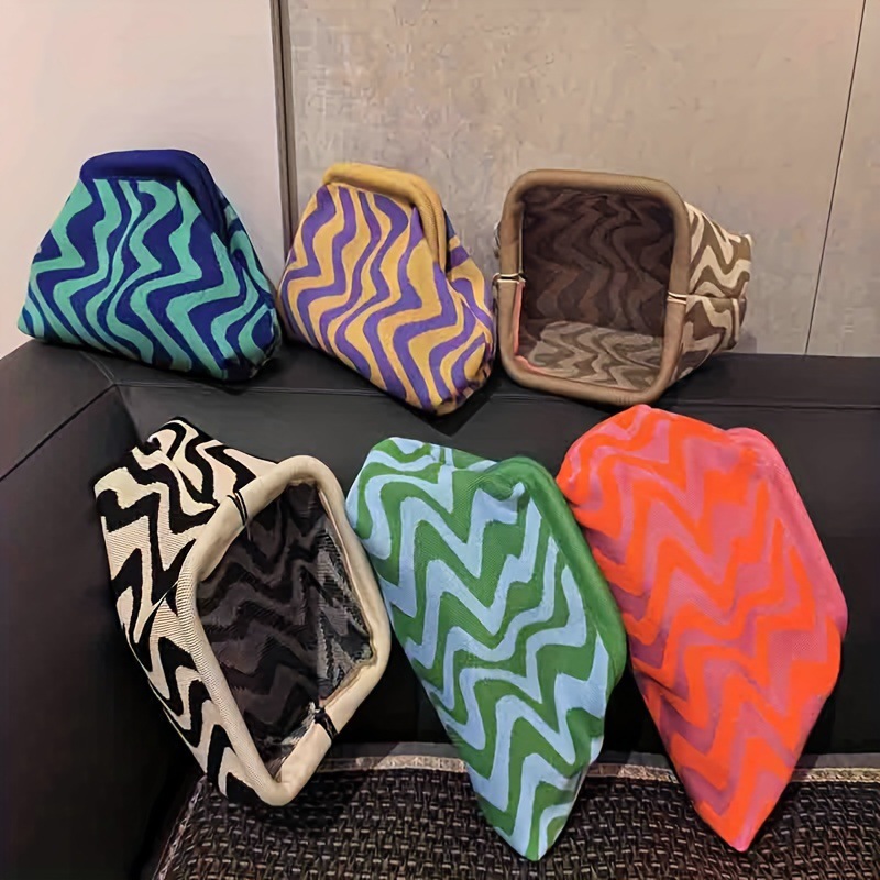 Wavy Knit Handbag For Women