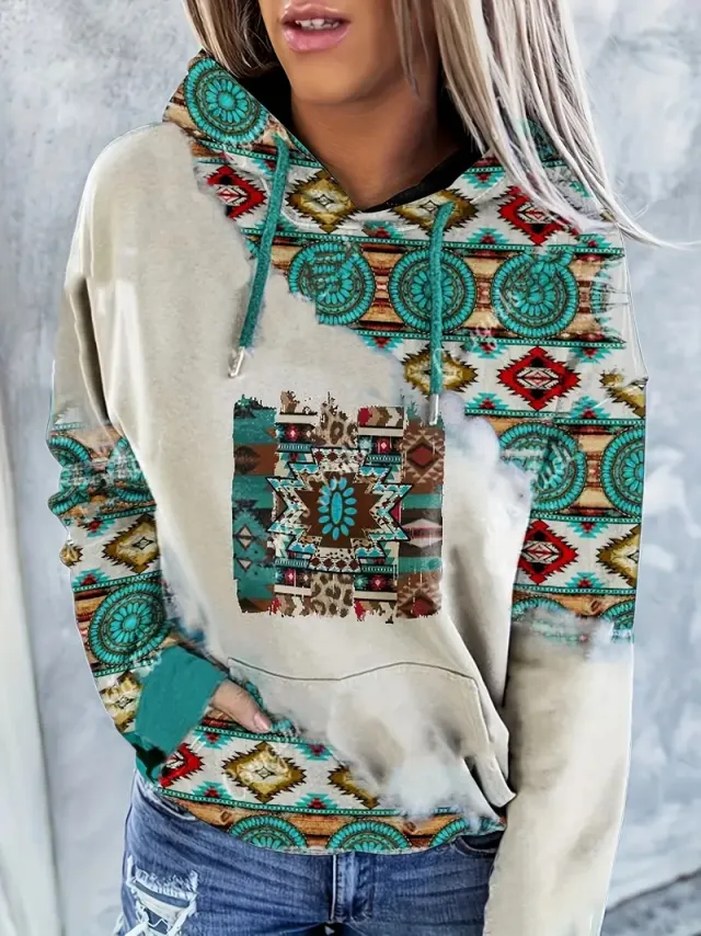 Women's Hoodie Fashionable Ethnic Style Casual Sports Hoodie Cxwy W 2 13 L - Shop at LoveMi