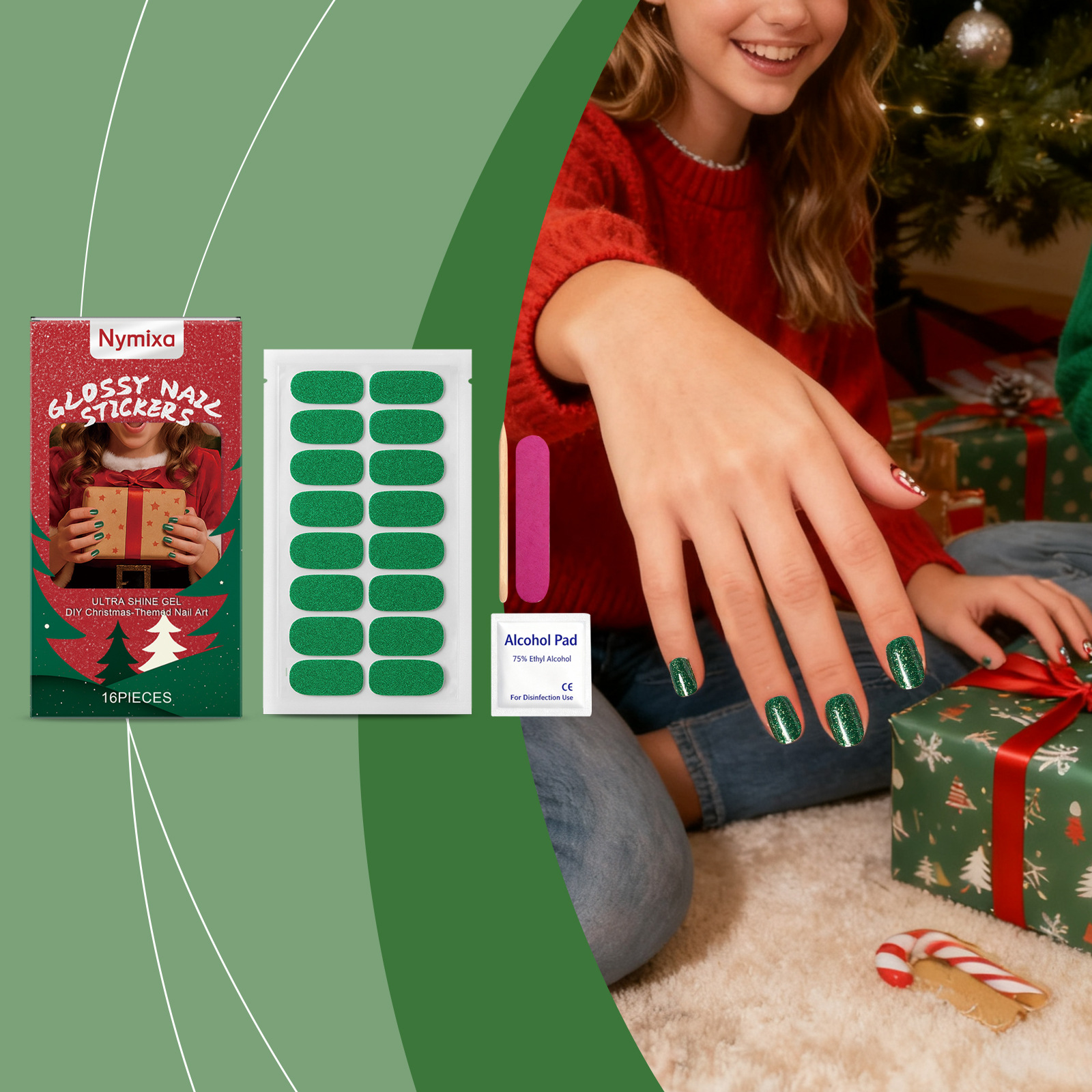 Colorful Mixed Color Soft Gel Convenient Nail Sticker Set