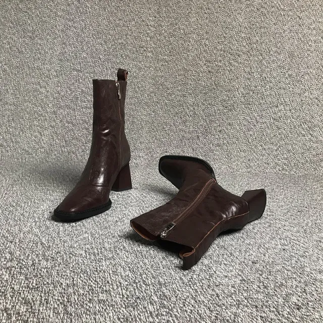 Square Head Boots With Chunky Heels Women Brown - Shop at LoveMi