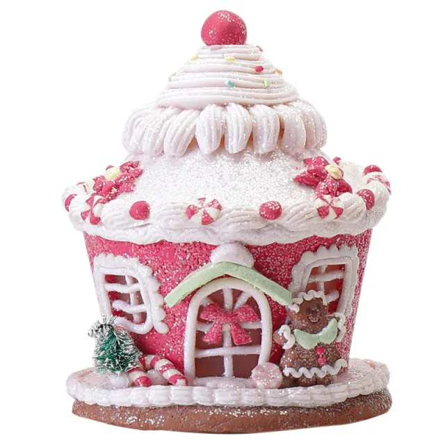 Christmas Decorations Household Luminous Polymer Clay Castle House Castle Pink - Shop at LoveMi