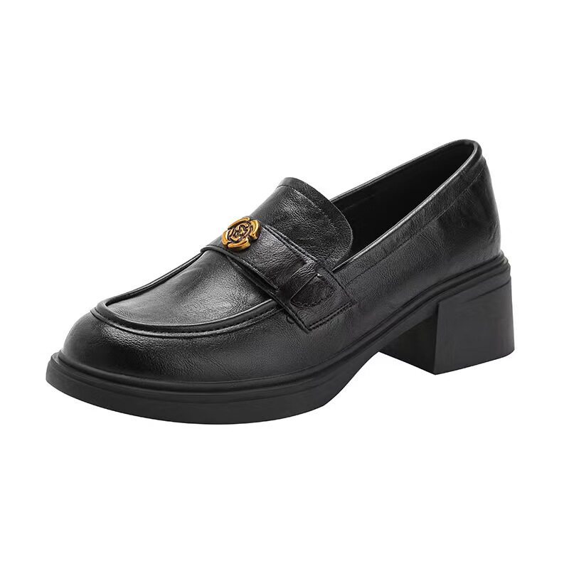 Leather Block-Heel Pumps