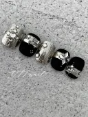 Black Silver Glossy Surface