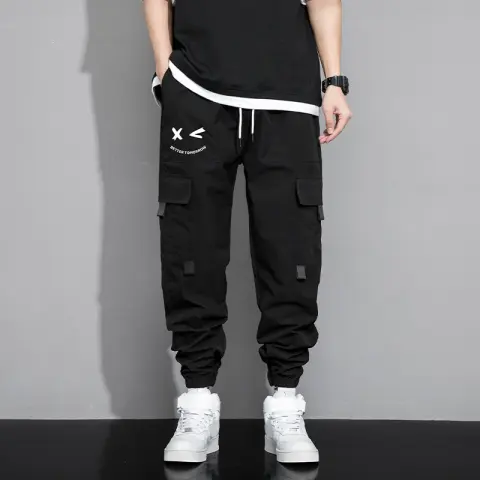 Spring and Autumn Men's New Trendy Loose Cargo Pants