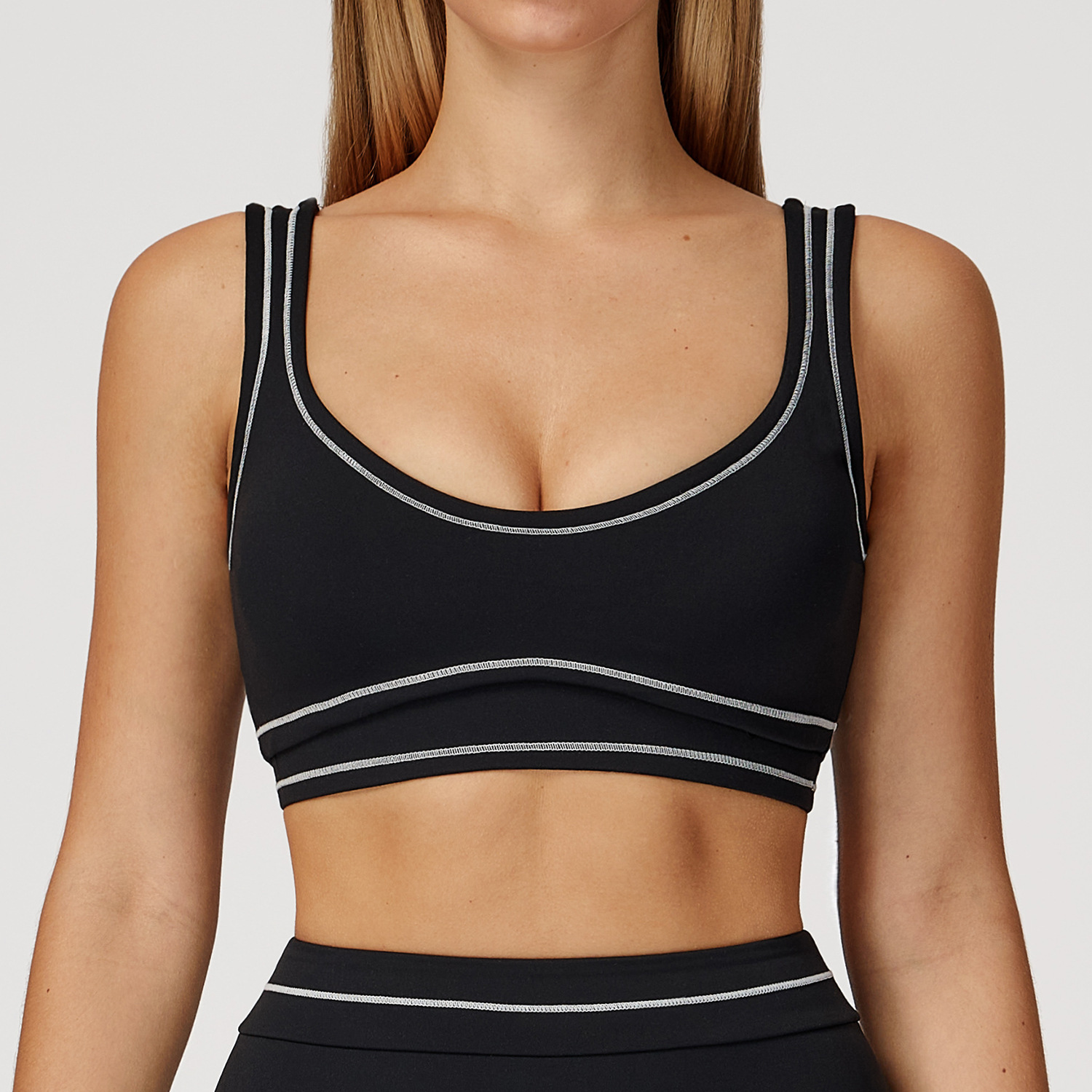 Contrast Color Brushed Yoga Bra Advanced Sense U-shaped Beauty Back Exercise Underwear