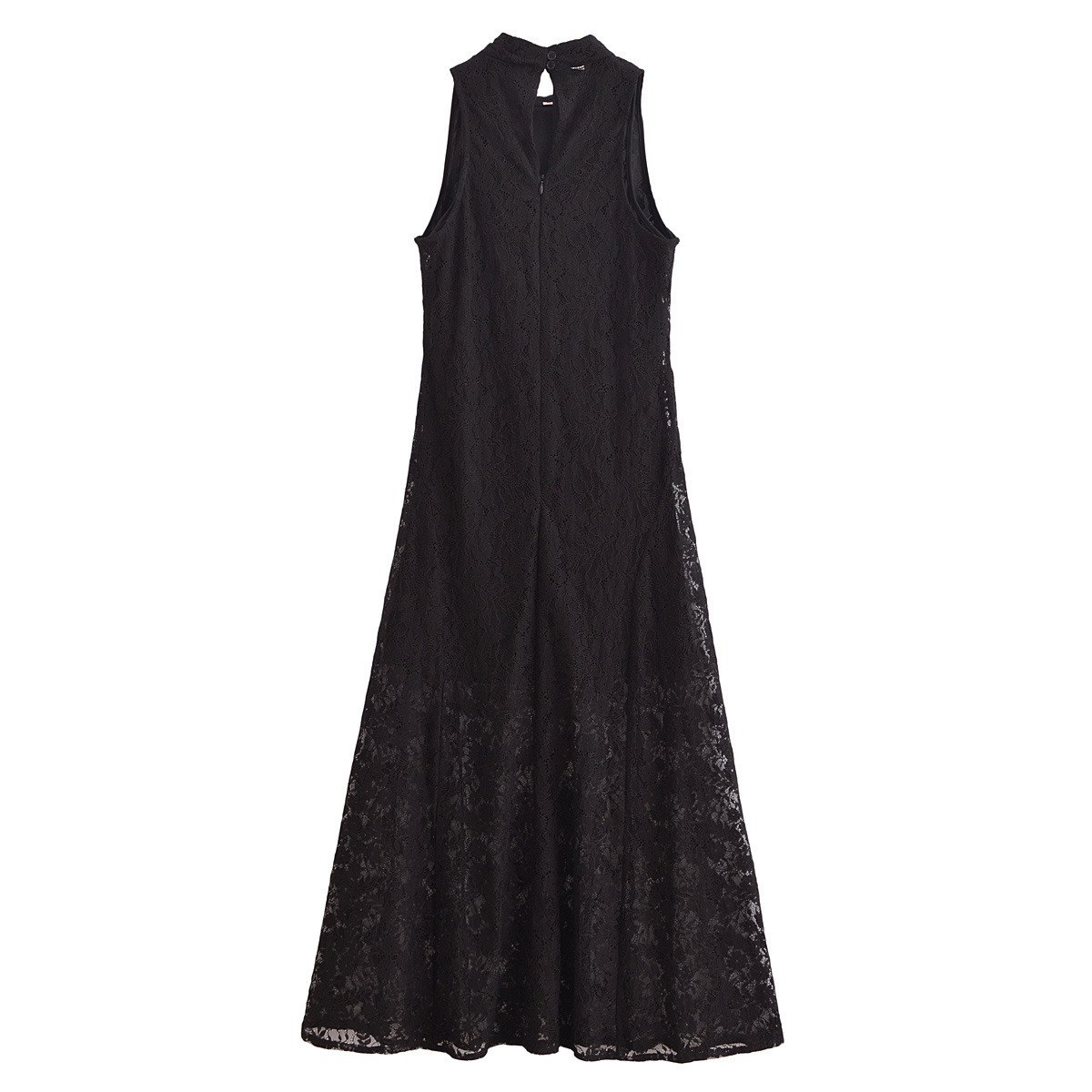 Autumn Sleeveless Turtleneck Vintage Lace Dress Slim Fit Bottoming Dress