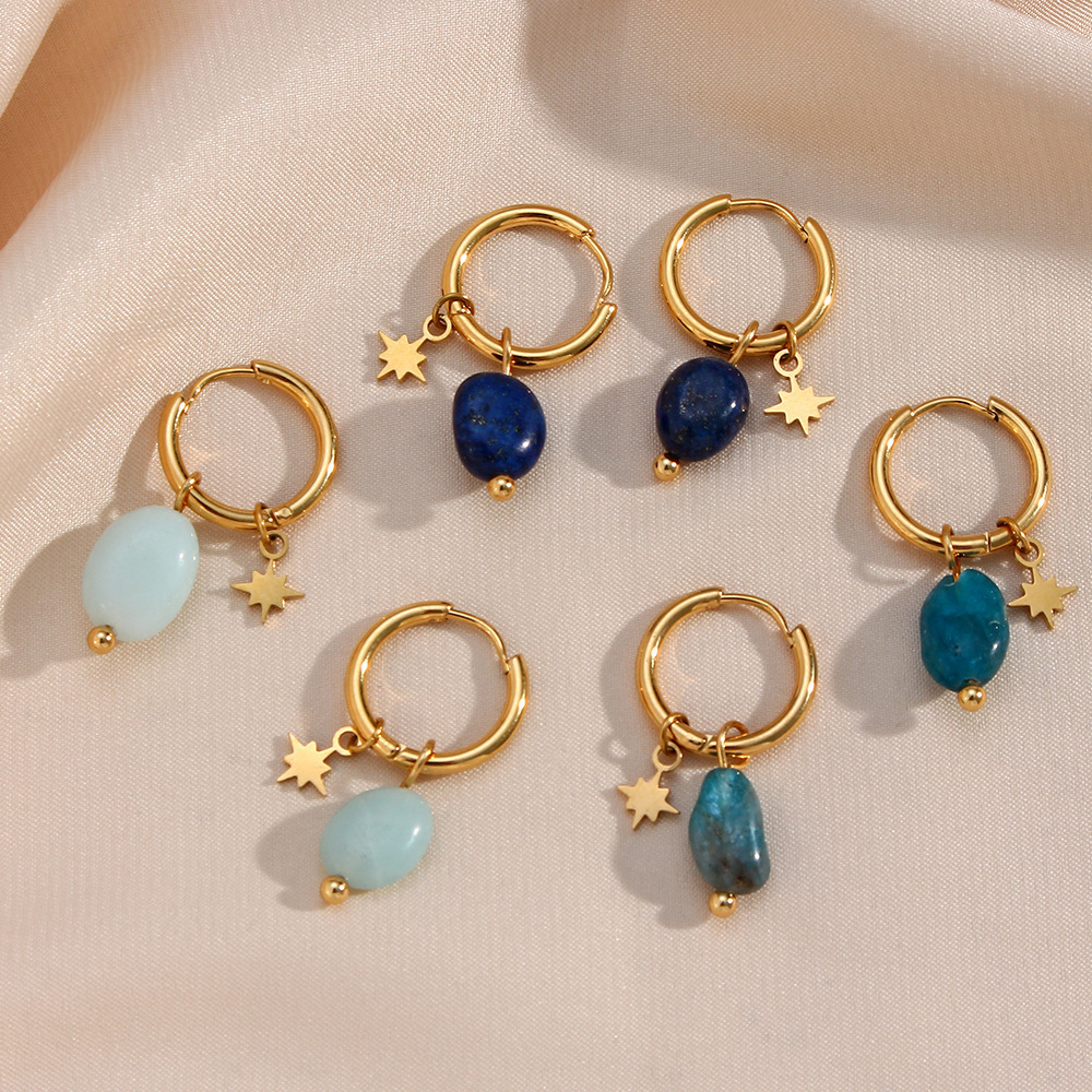 European And American New Amazonite Earrings Jewelry