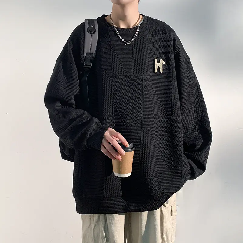 Heavyweight Crew-neck Sweatshirt For Men Lettered Design