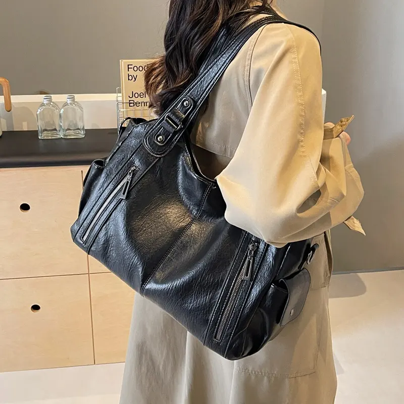 Handbag Retro Solid Color Simple Texture