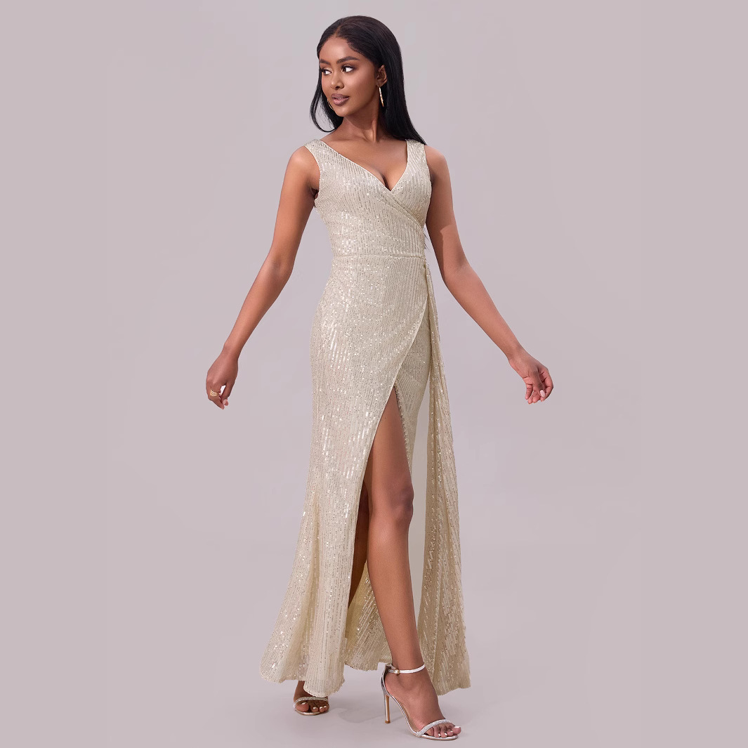 Sequin Sling Dress Women's Banquet Long Evening Dress