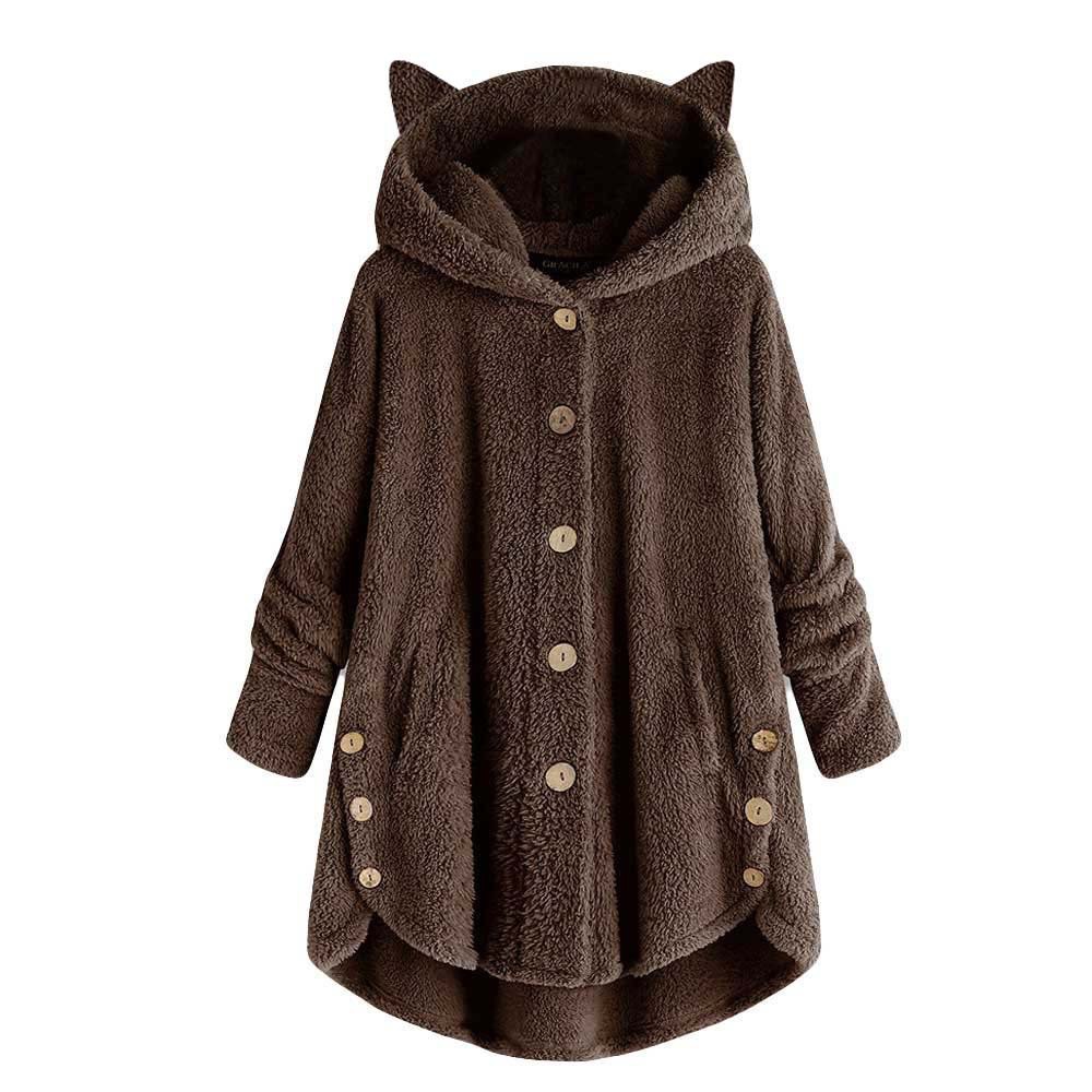 Title 5, European and American button hooded cat ears pl...