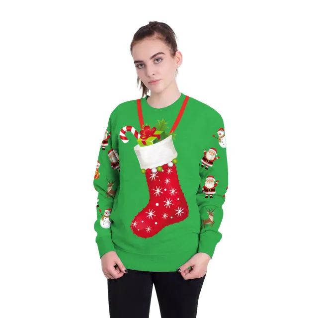 Women's Christmas 3D Digital Printed Pullover Sweatshirt Swys027 Xl - Shop at LoveMi