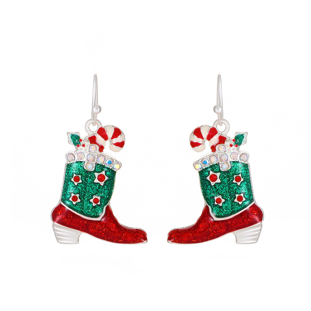 Women's Creative Fashion Christmas Crutches Bell Earrings
