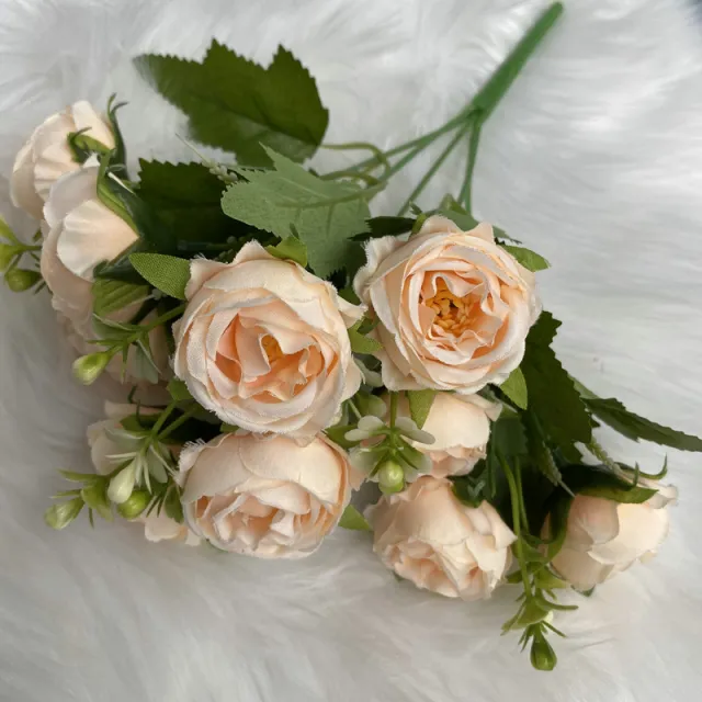 Brushed Cloth Starry Peony Artificial Flower Living Room Decoration Artificial Flower Home Store Display Fake Flower Champagne - Shop at LoveMi