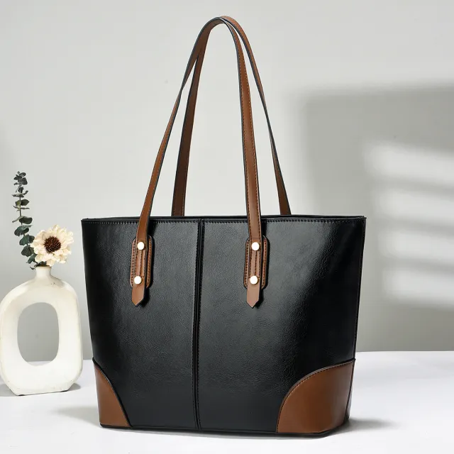Large Capacity Tote Single Shoulder Underarm Bag Black - Shop at LoveMi