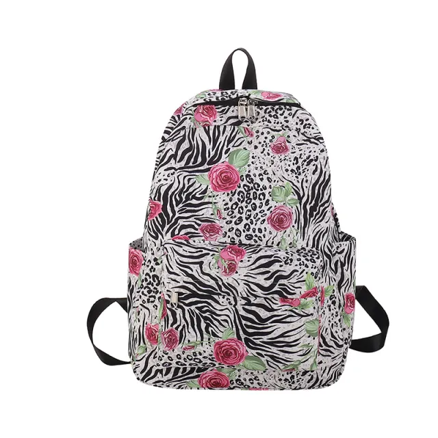 Leisure Schoolbag Women's Backpack Graffiti Color Matching Lightweight Rose - Shop at LoveMi