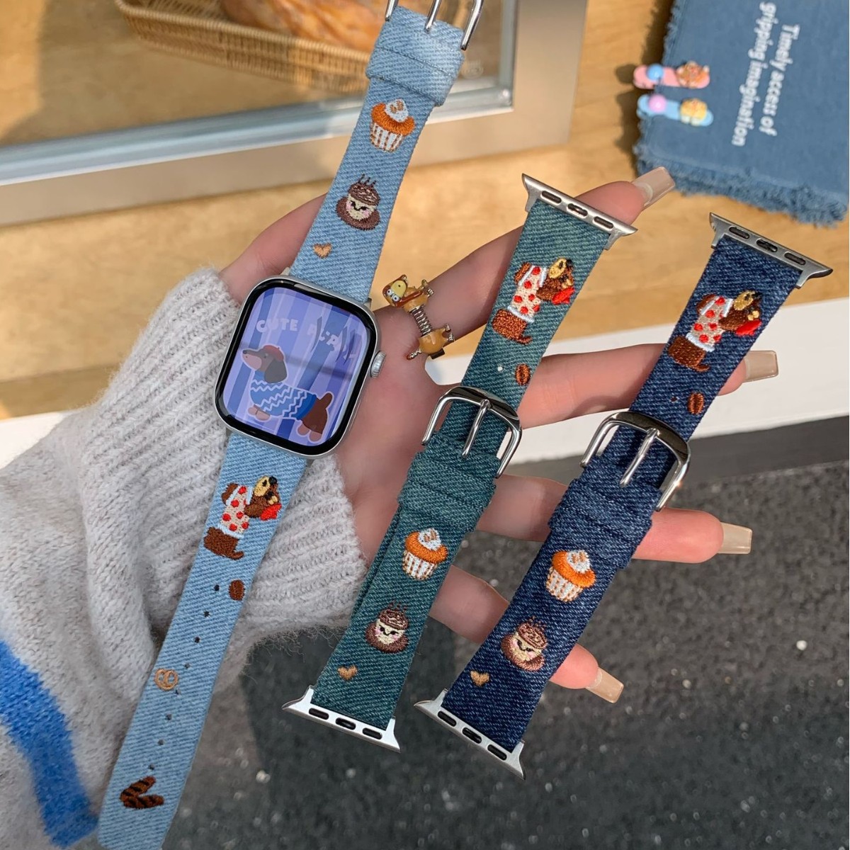 Retro-style Denim Loafers With A Puppy Watch Strap