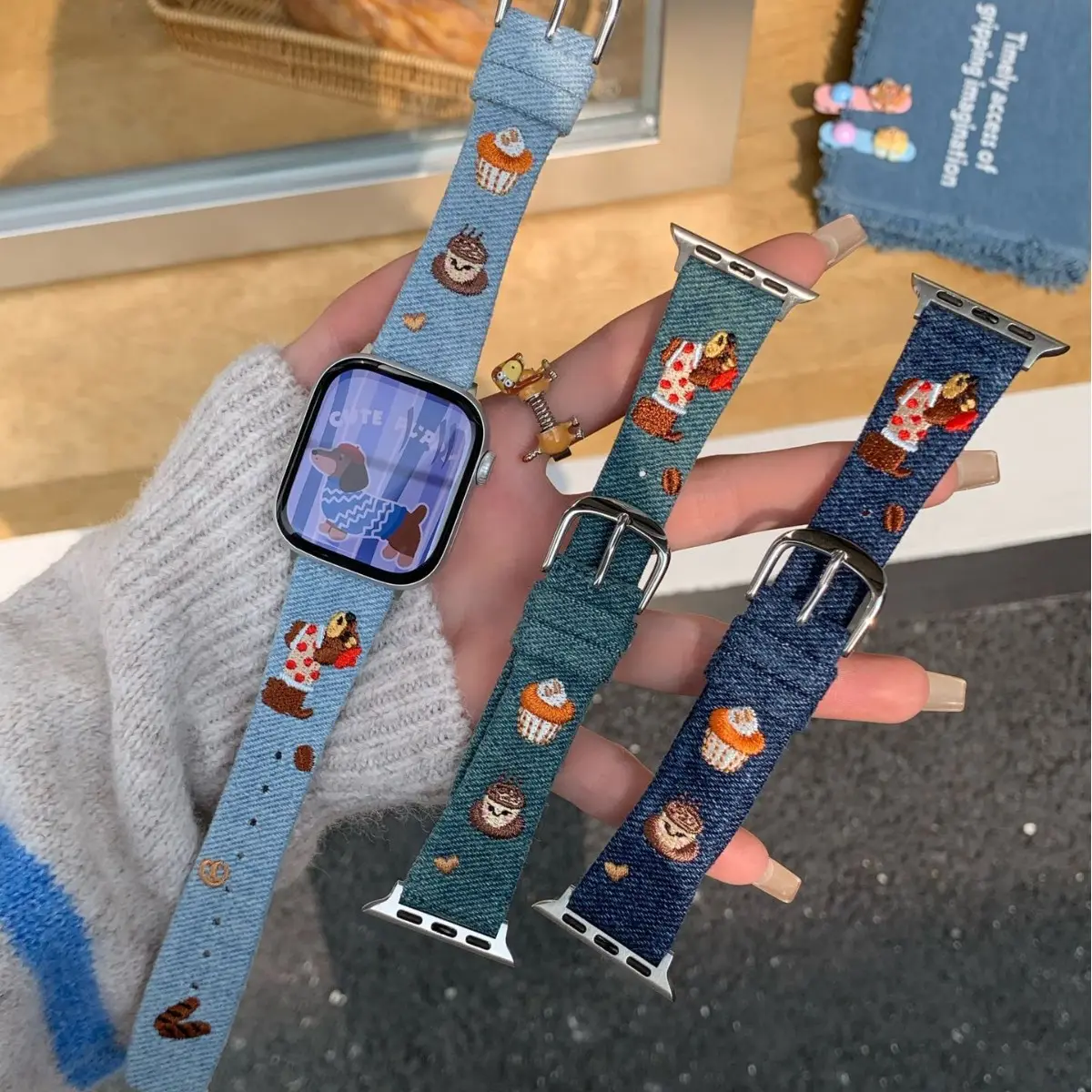 Retro-style Denim Loafers With A Puppy Watch