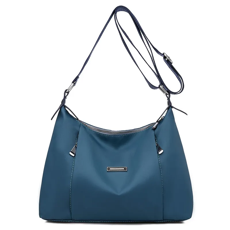 Fashion Oxford Cloth Shoulder Bag Simple Women's Crossbody Bag - Blue