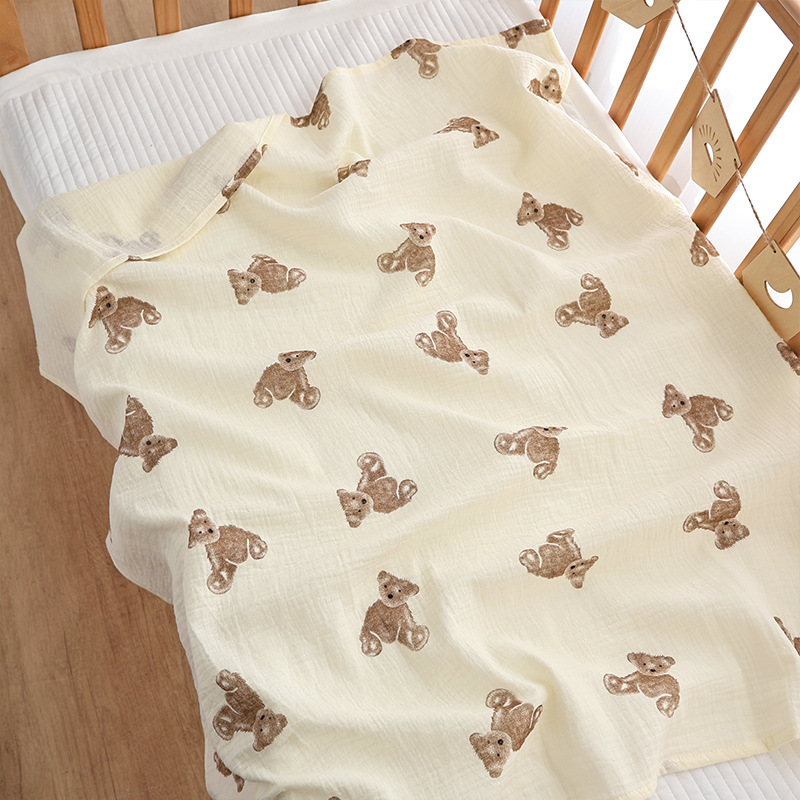 Solid-color Double-layer Pure Cotton Gauze Swaddle Blanket For Babies