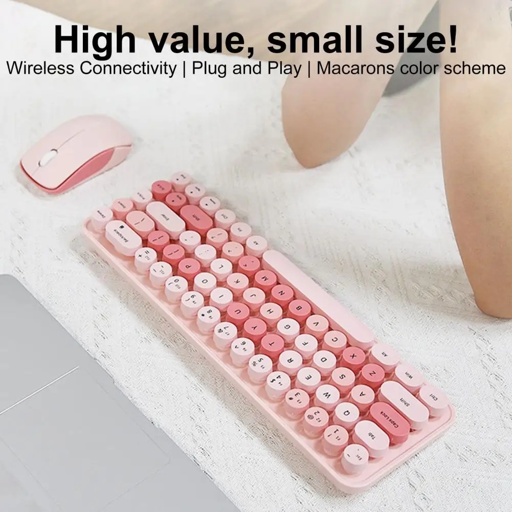 Wireless Keyboard And Mouse Set Small And Portable Lovely Female Office