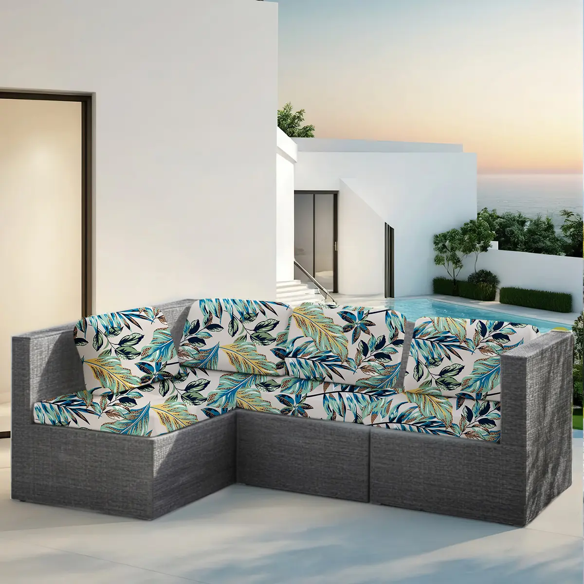 New Rainforest Leaf Sofa Seat Cover Solid