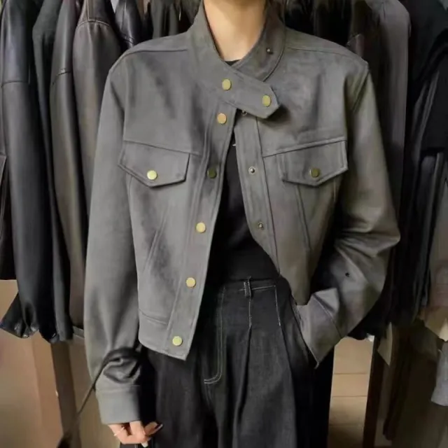 Western Style Popular Small High grade Jacket Top Gray - Shop at LoveMi