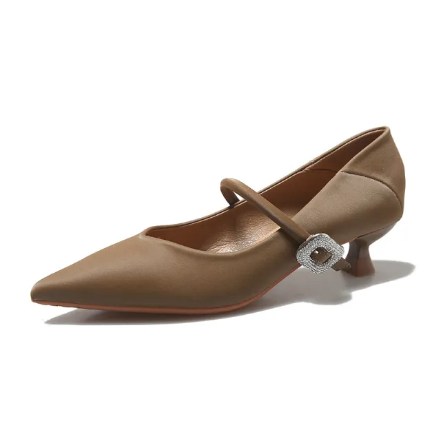 Pointed Toe Rhinestone Women's New High Heels Khaki - Shop at LoveMi