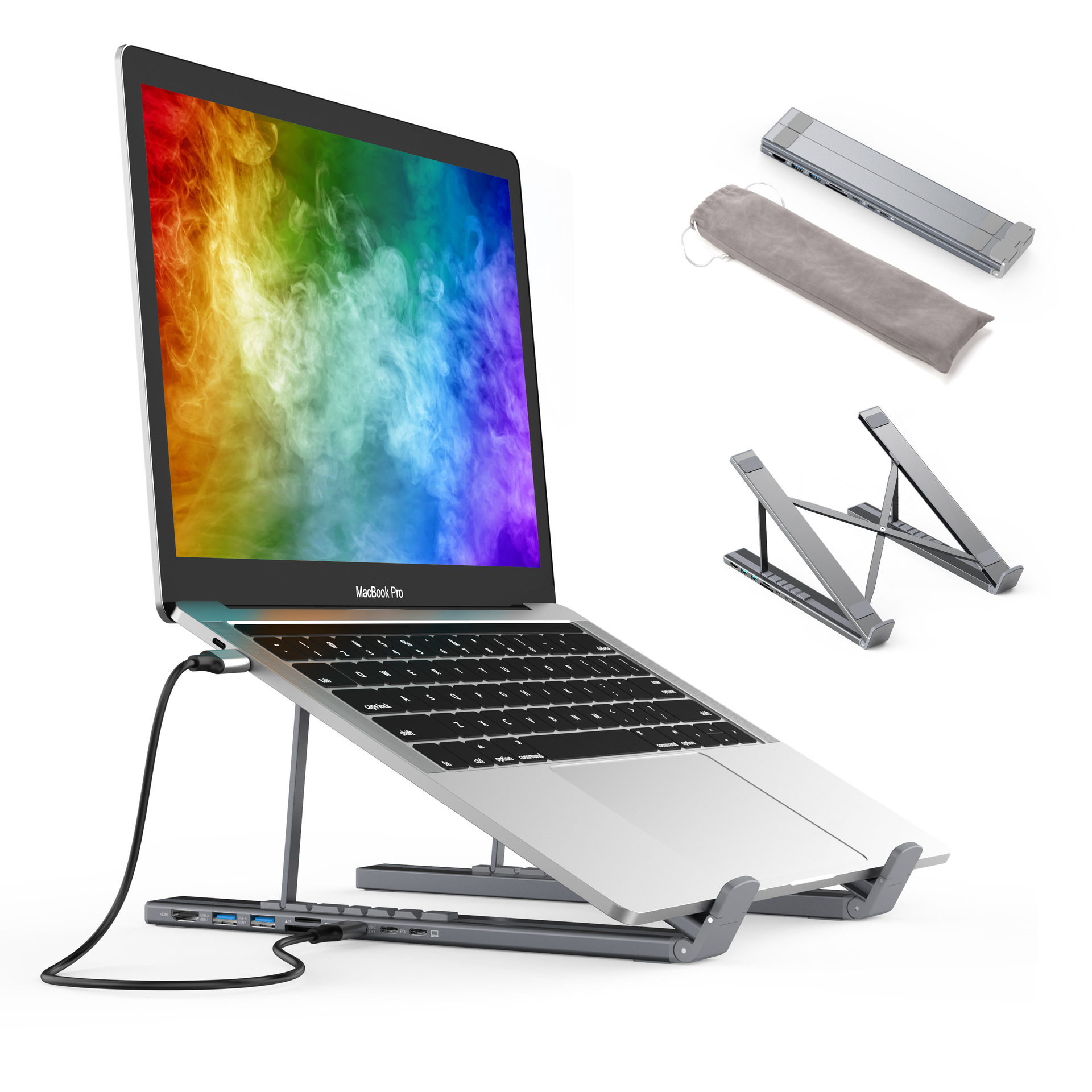 Aluminium legering hub Multi-interface HDMI 7-in-1 Docking - Miniatyr 5