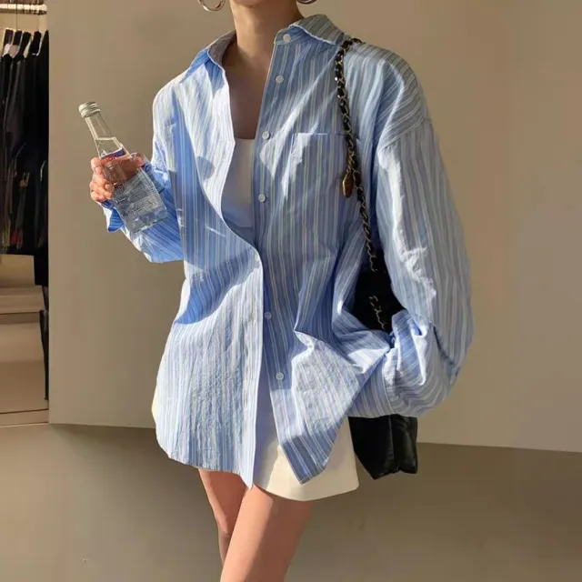 Early Autumn New Korean Style Versatile Fashion Striped Shirt Women - Shop at LoveMi