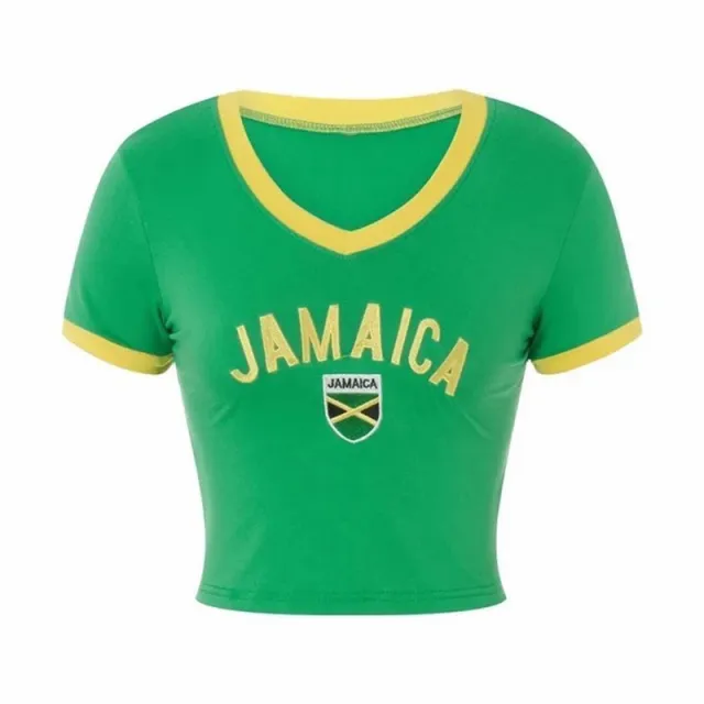 Women's Short Sleeve Crew Neck Casual Letter Printed T shirt Green - Shop at LoveMi