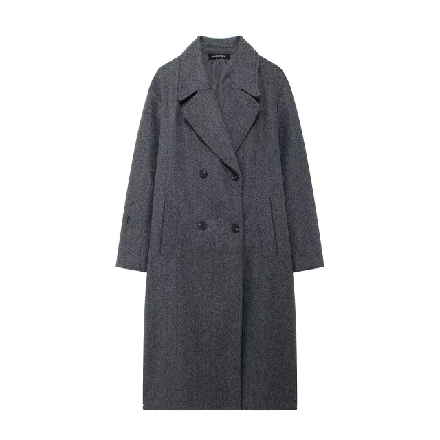 Women's Fashion Solid Color Soft Loose Overcoat Coat Gray - Shop at LoveMi