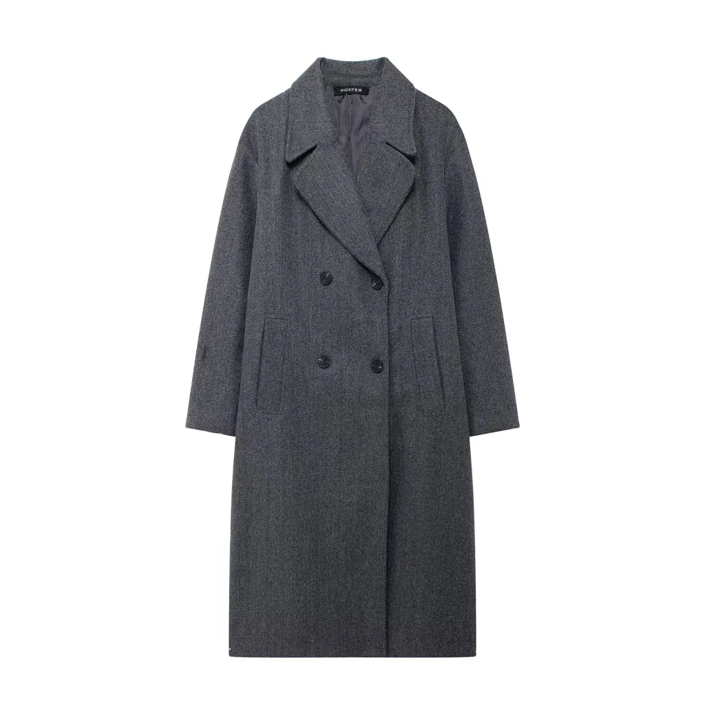 Women's Fashion Solid Color Soft Loose Overcoat Coat - Gray