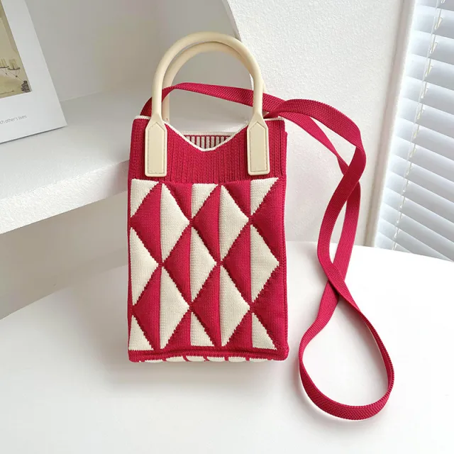 Love Mini Knit Shoulder Crossbody Bag Red - Shop at LoveMi